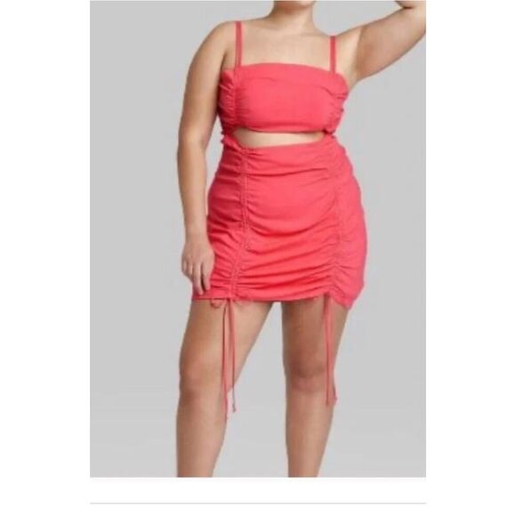 wild Fable Women's Sleeveless Cut Out Ruched Front Bodycon Dress XL - Picture 1 of 8